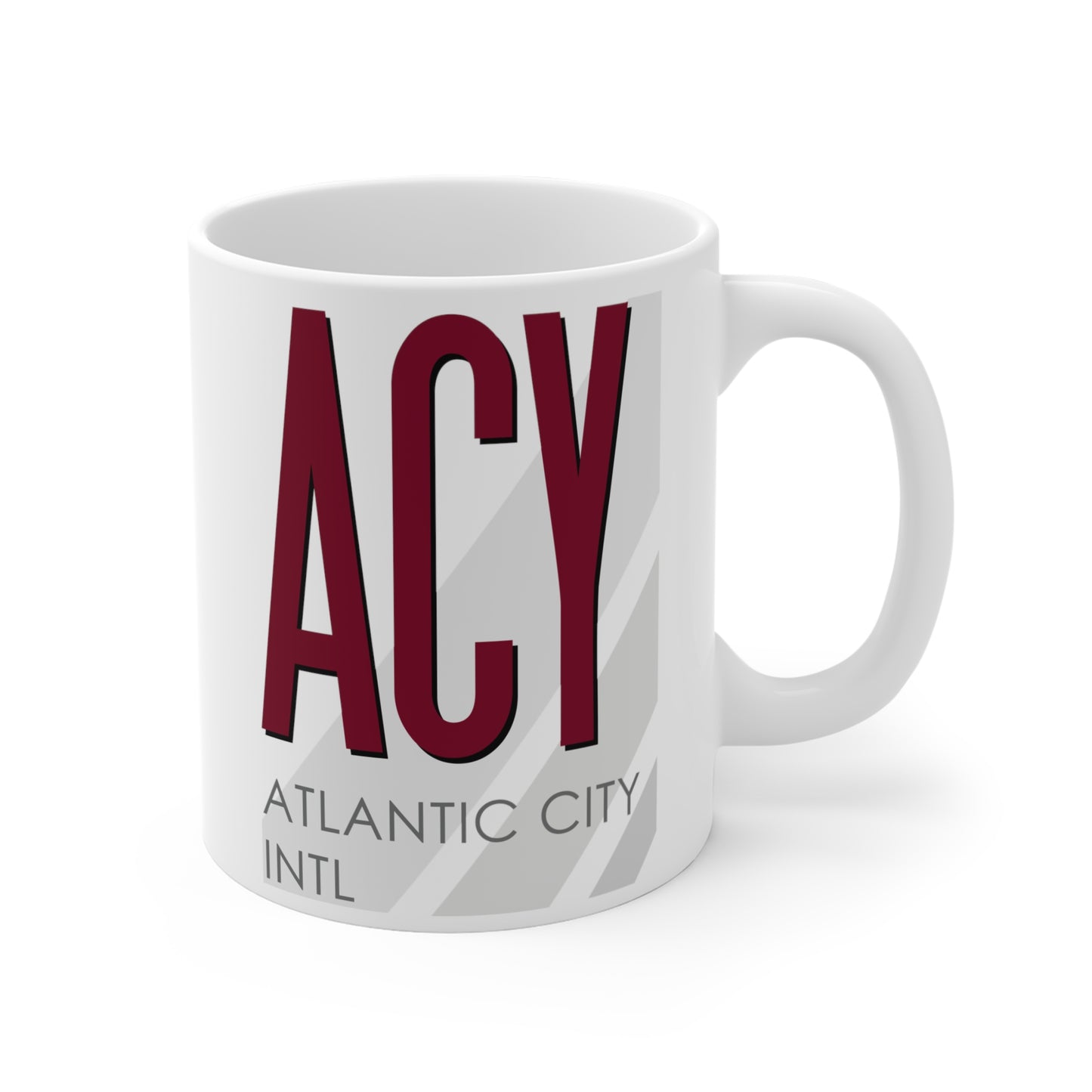 Atlantic City Intl, ACY. 11oz Airport Mug (Magenta)