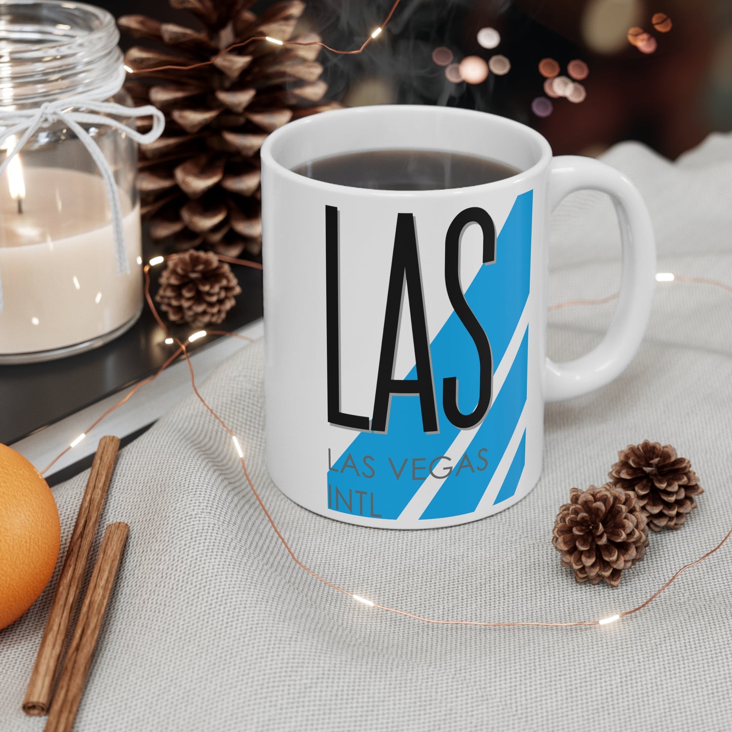 Las Vegas Harry Reid Intl, LAS. 11oz Airport Mug (Blue)