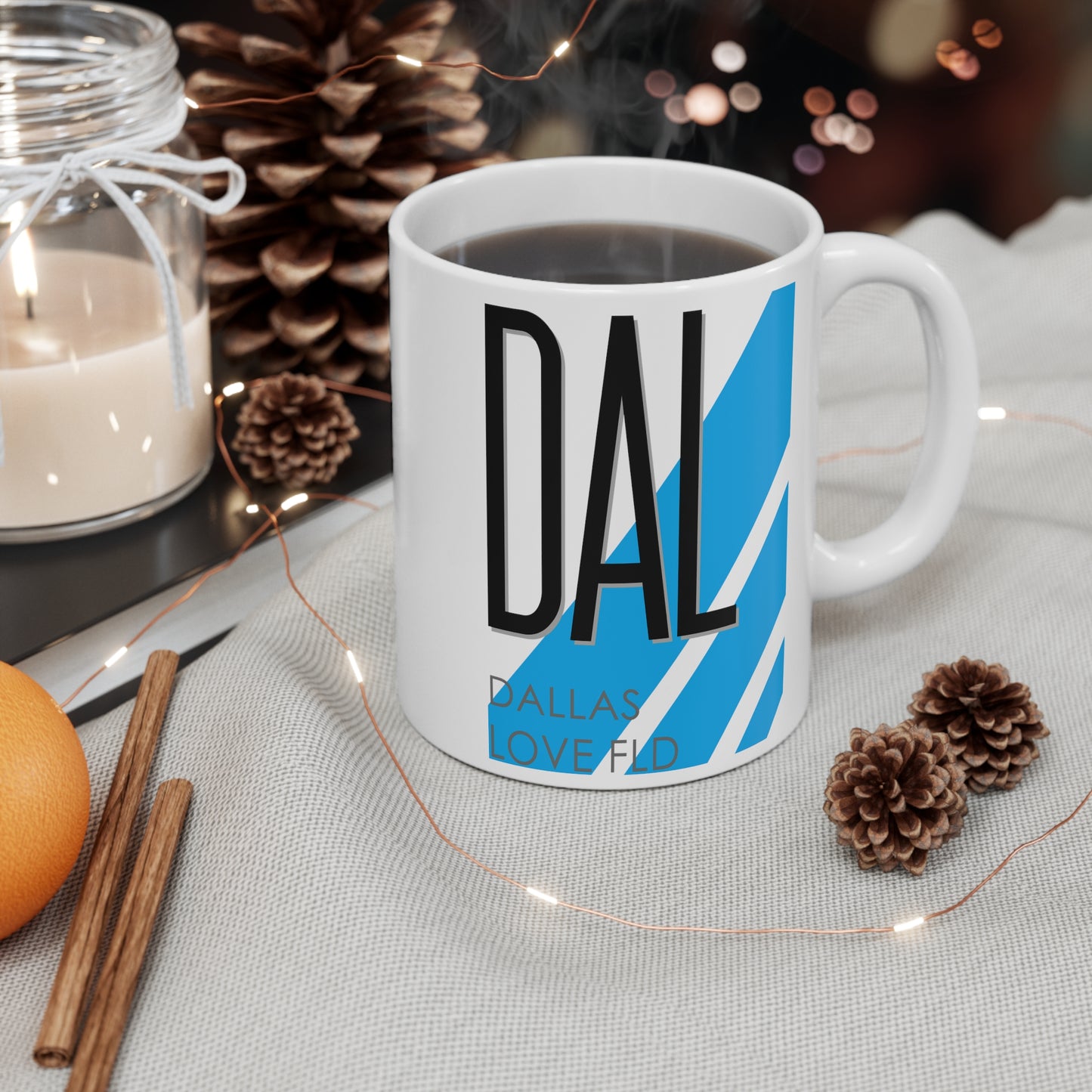 Dallas Love Fld, DAL. 11oz Airport Mug (Blue)