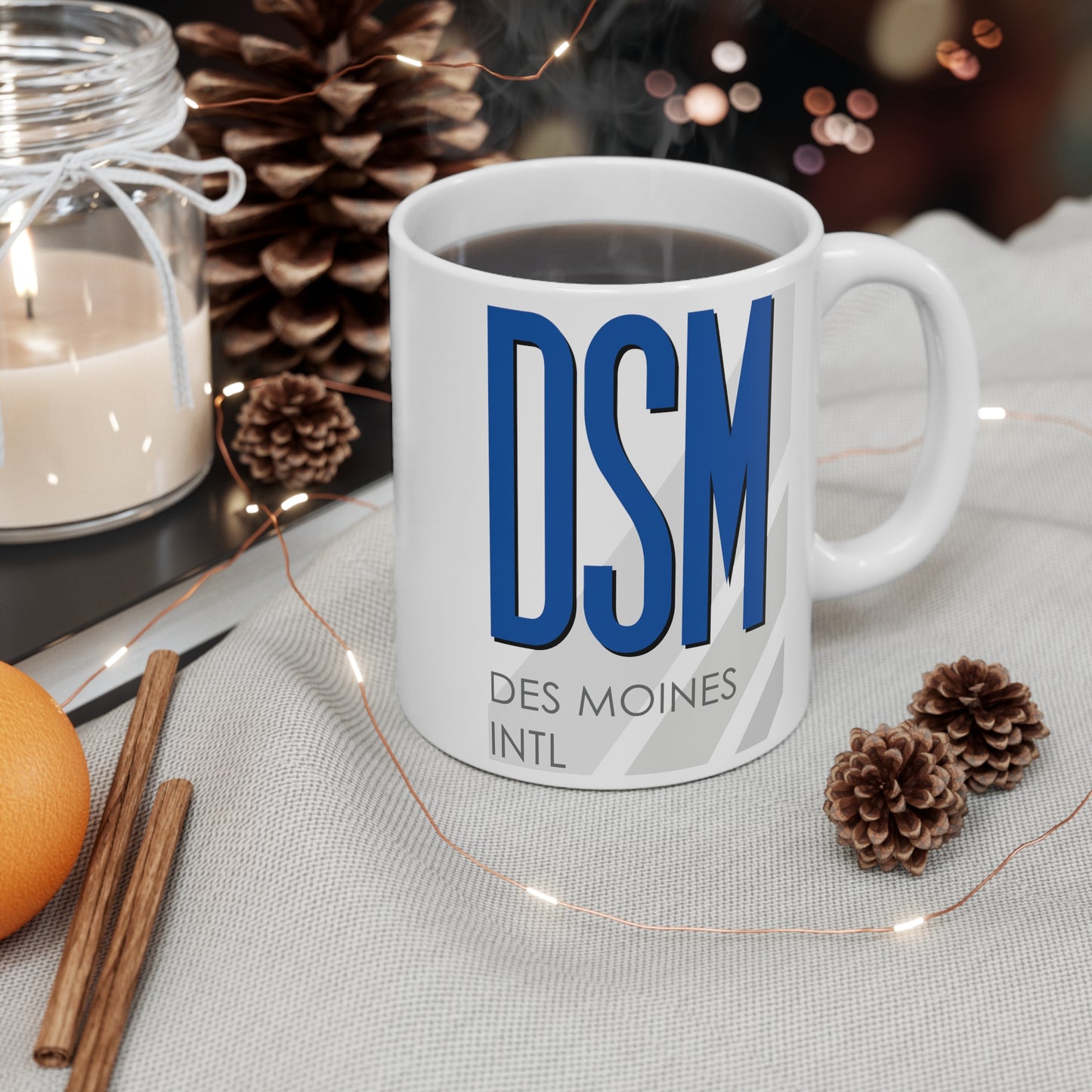 Des Moines Intl, DSM. 11oz Airport Mug (Blue)