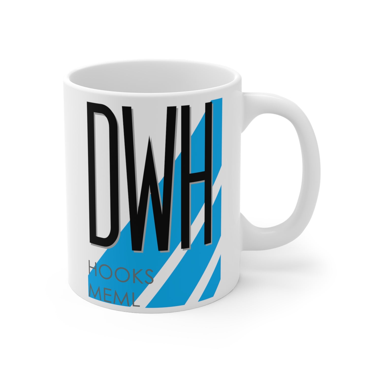 David Wayne Hooks Meml, DWH. 11oz Airport Mug (Blue Stripes)