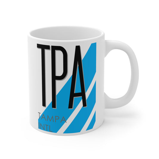 Tampa Intl, TPA. 11oz Airport Mug (Blue)