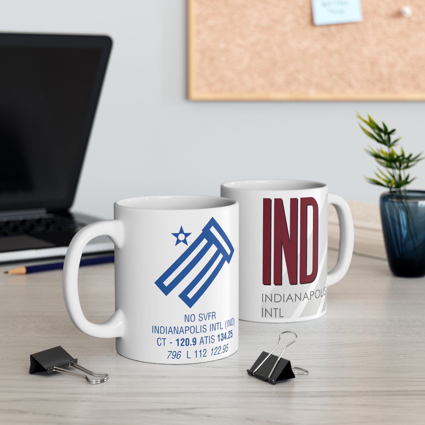 Indianapolis Intl, IND. 11oz Airport Mug (Magenta)