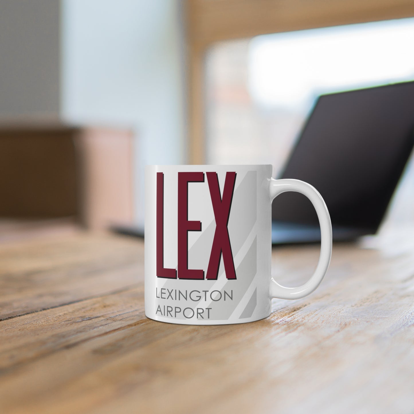 Lexington Blue Grass Airport, LEX. 11oz Airport Mug (Magenta)