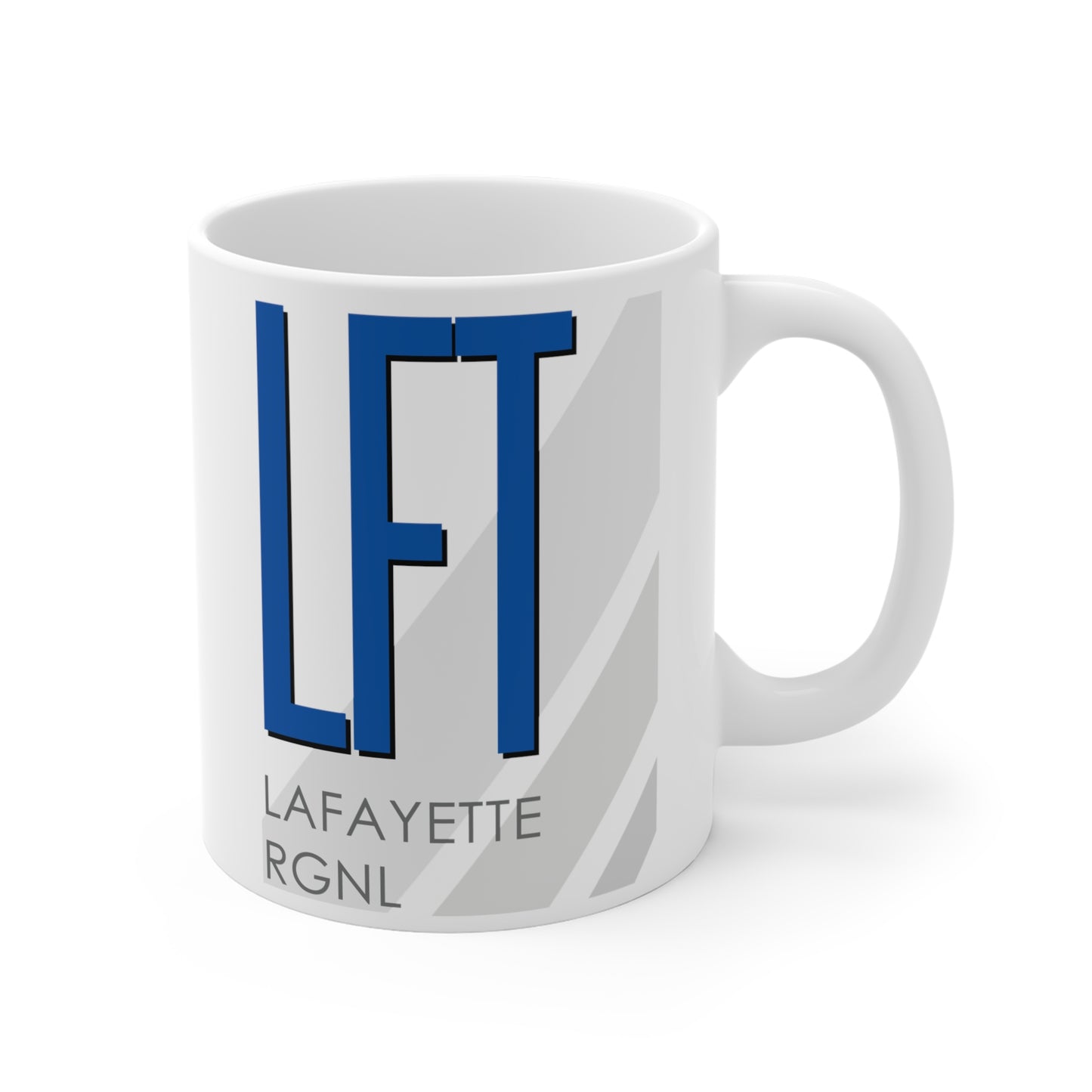 Lafayette Rgnl Paul Fournet Fld, LFT. 11oz Airport Mug (Blue)