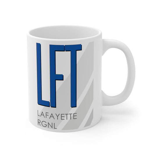 Lafayette Rgnl Paul Fournet Fld, LFT. 11oz Airport Mug (Blue)