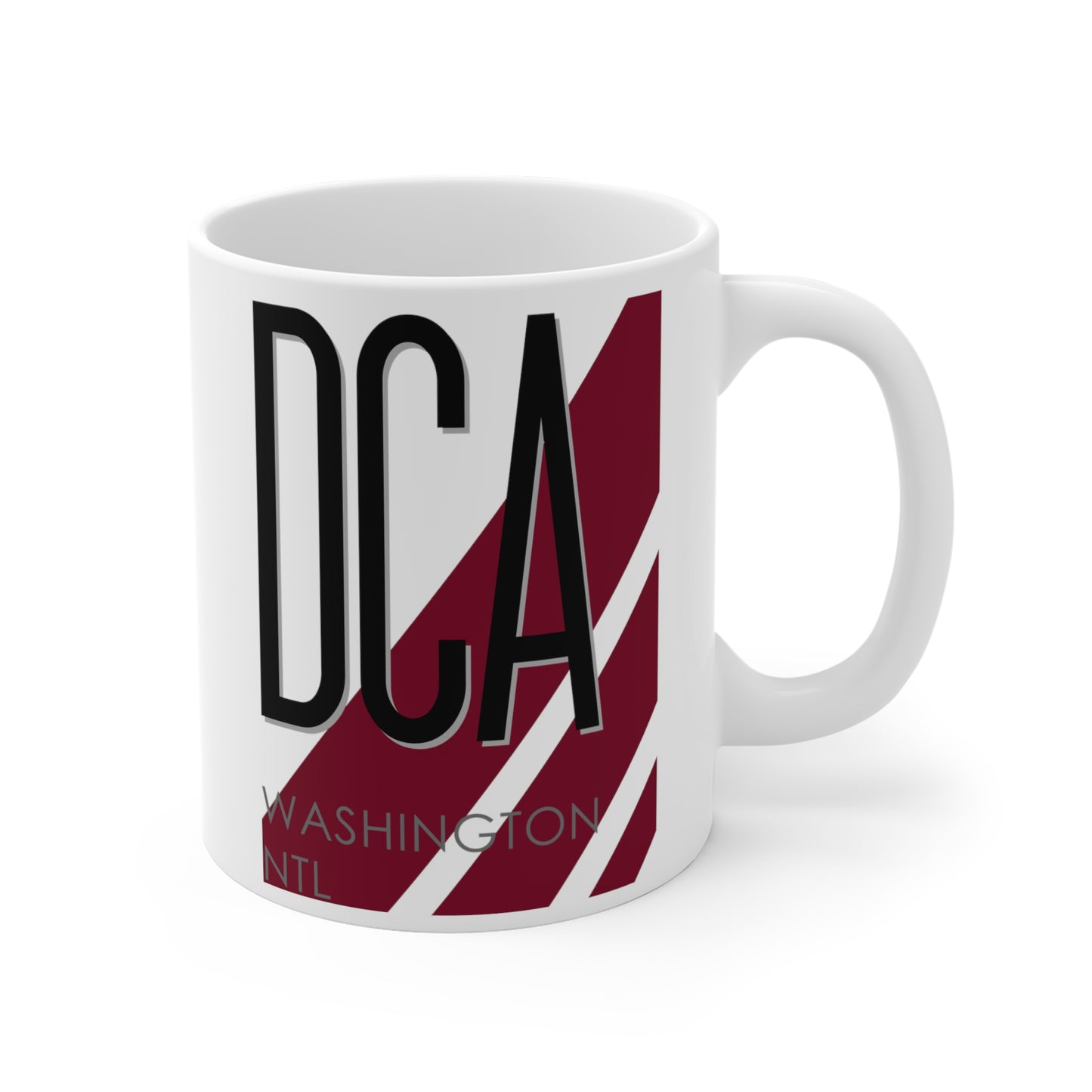 Ronald Reagan Washington Ntl, DCA. 11oz Airport Mug (Magenta)