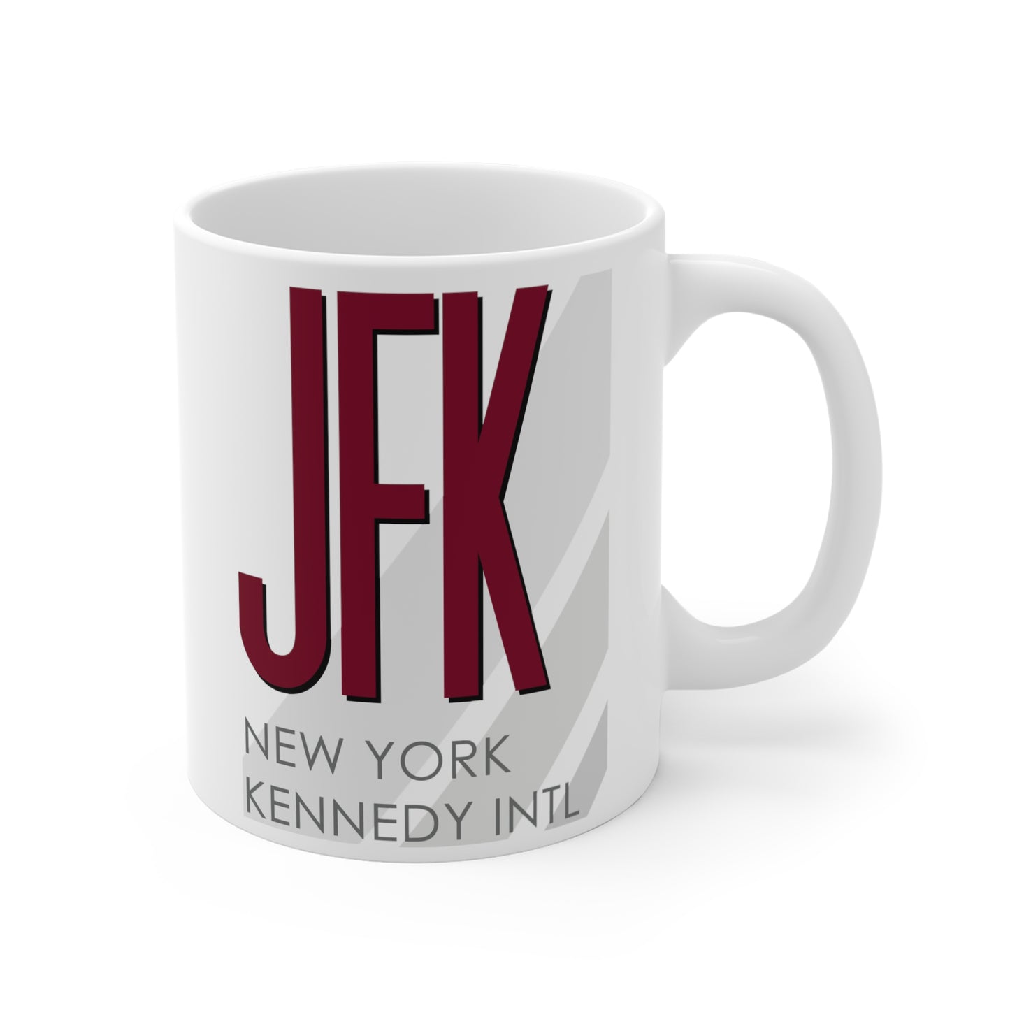 New York John F. Kennedy Intl, JFK. 11oz Airport Mug (Magenta JFK)