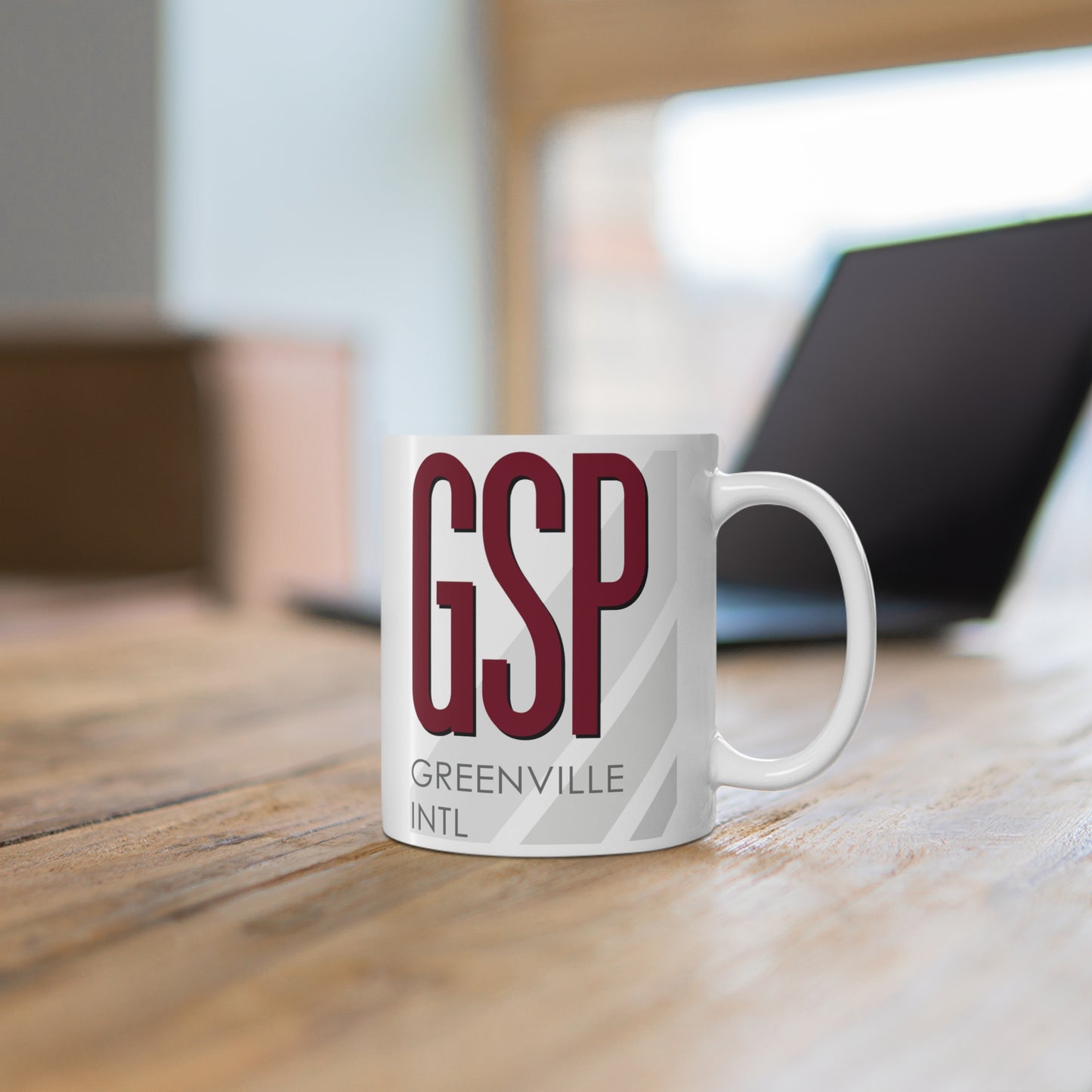 Greenville Spartanburg Intl, GSP. 11oz Airport Mug (Magenta)