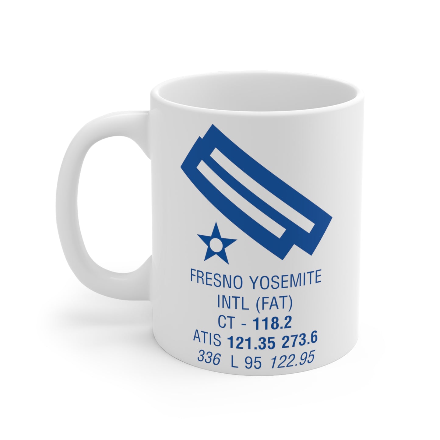 Fresno Yosemite Intl, FAT. 11oz Airport Mug (Brown)