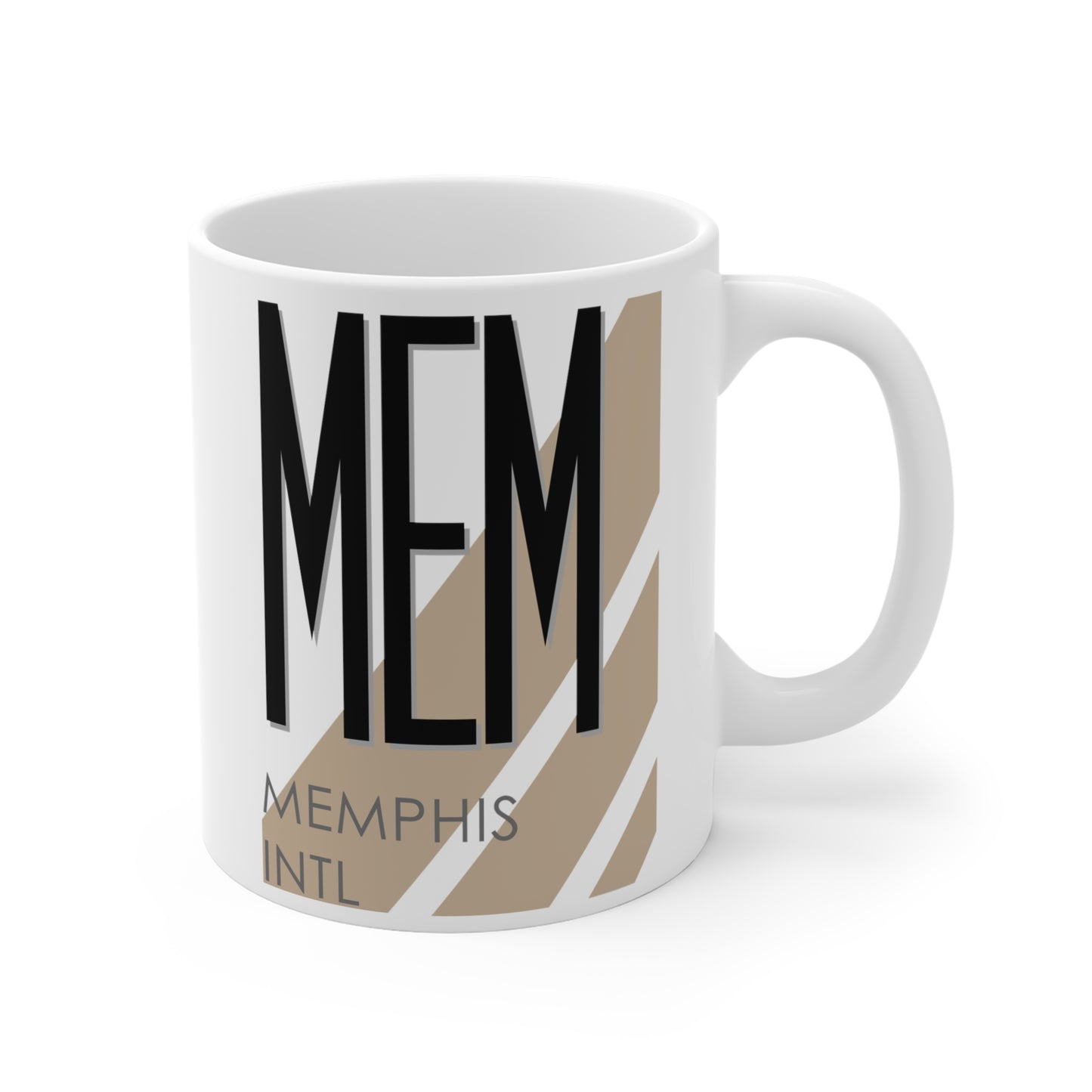 Memphis Intl, MEM. 11oz Airport Mug (Cool Brown)