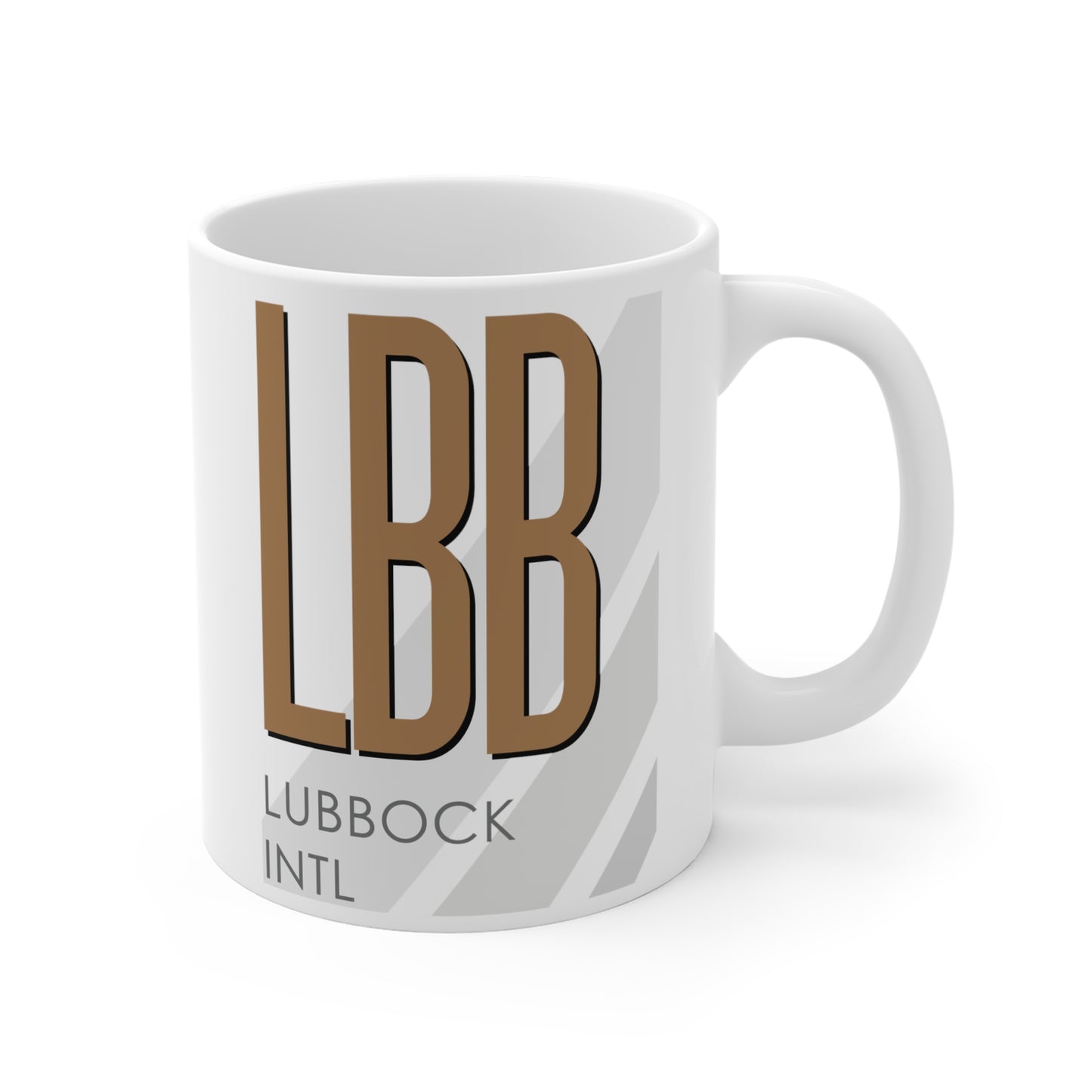 Lubbock Preston Smith Intl, LBB. 11oz Airport Mug (Brown)