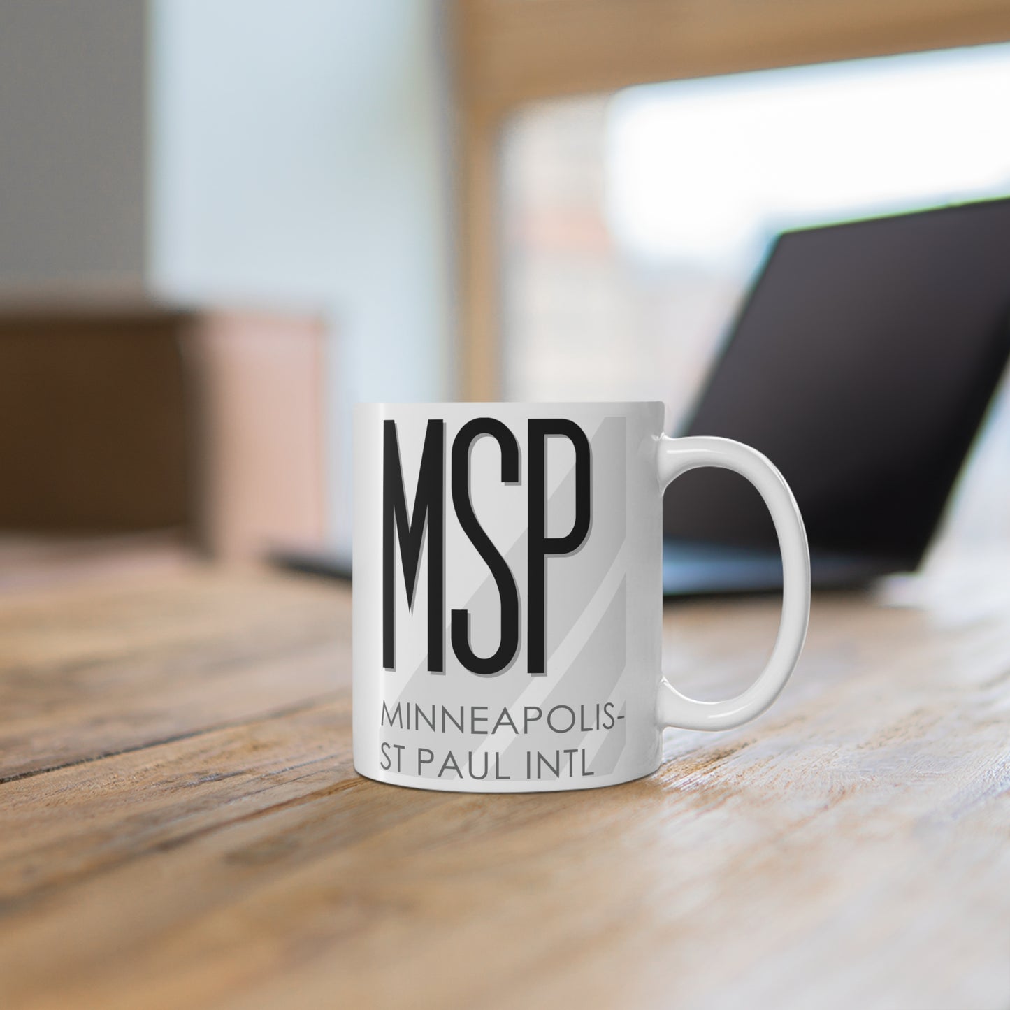 Minneapolis-St Paul Wold-Chamberlain Intl, MSP. 11oz Airport Mug (White)