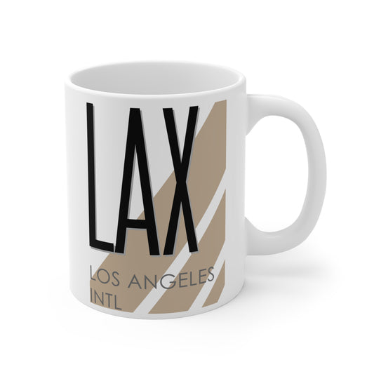 Los Angeles Intl, LAX. 11oz Airport Mug (Cool Brown)