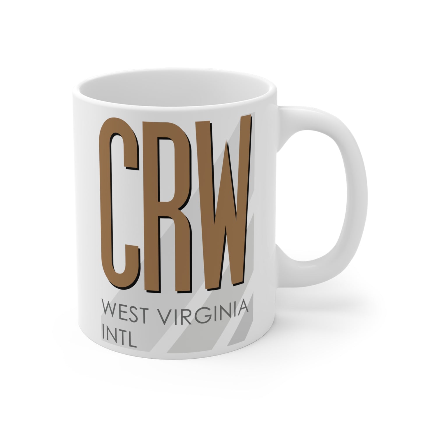 West Virginia Intl Yeager, CRW. 11oz Airport Mug (Brown)