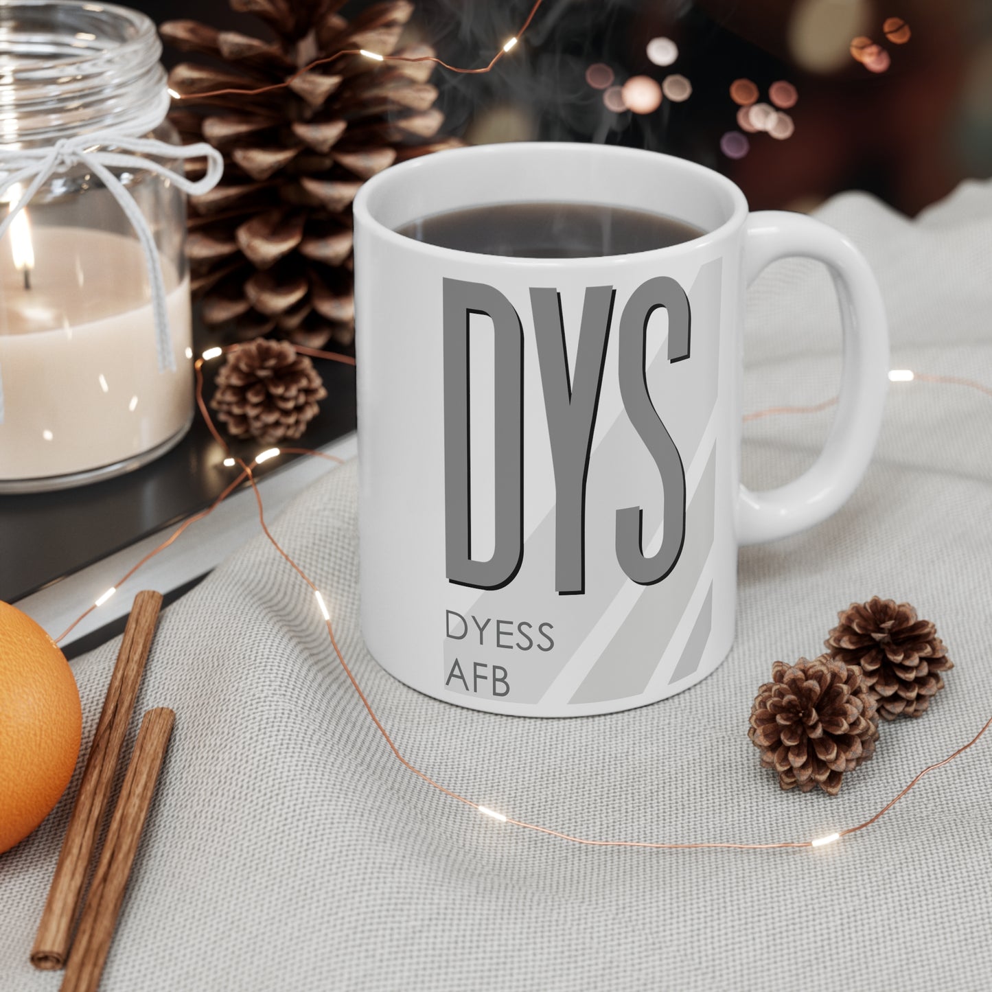 Dyess AFB, DYS. 11oz Airport Mug (Gray)