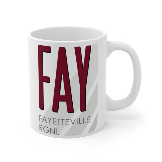 Fayetteville Rgnl, FAY. 11oz Airport Mug (Magenta)