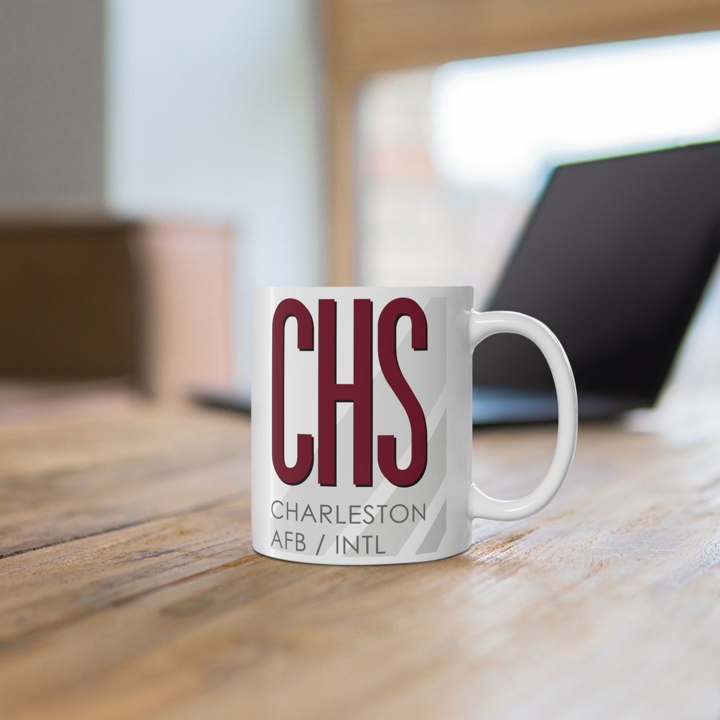 Charleston AFB Intl, CHS. 11oz Airport Mug (Magenta)