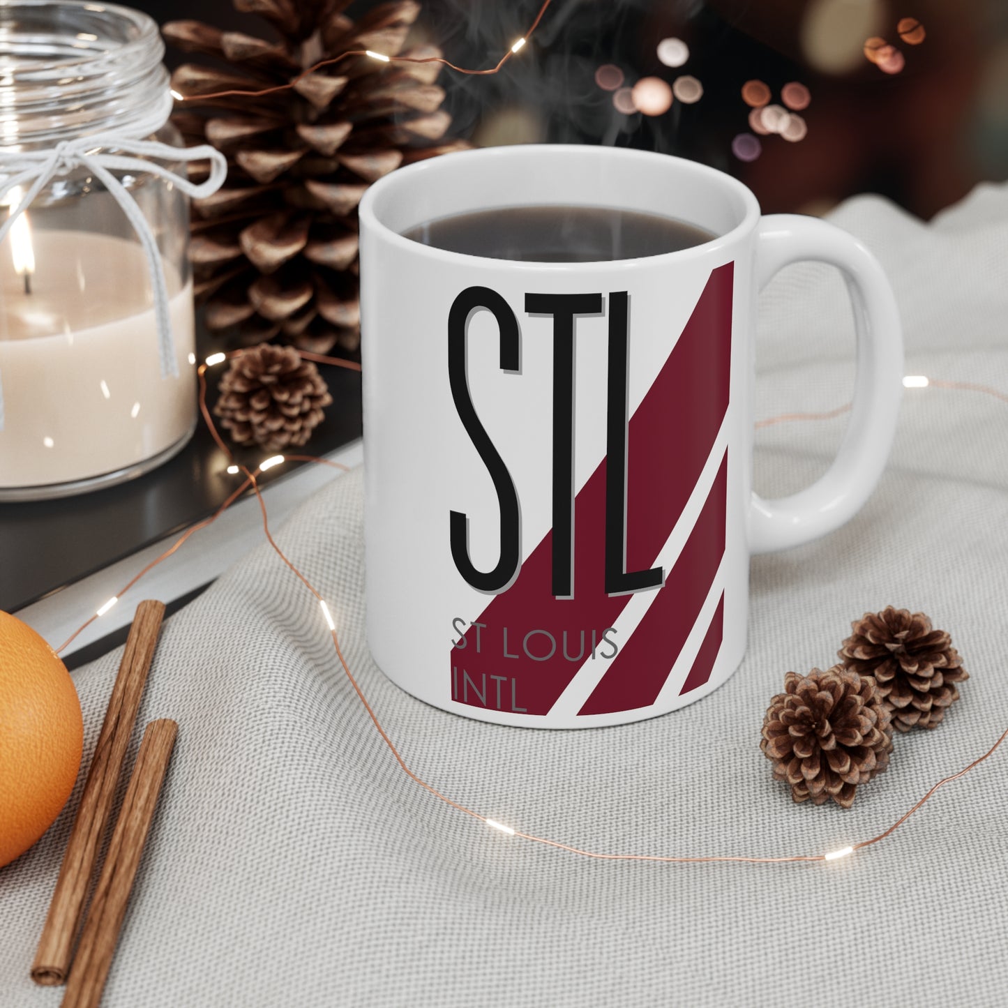 St Louis Lambert Intl, STL. 11oz Airport Mug (Magenta)