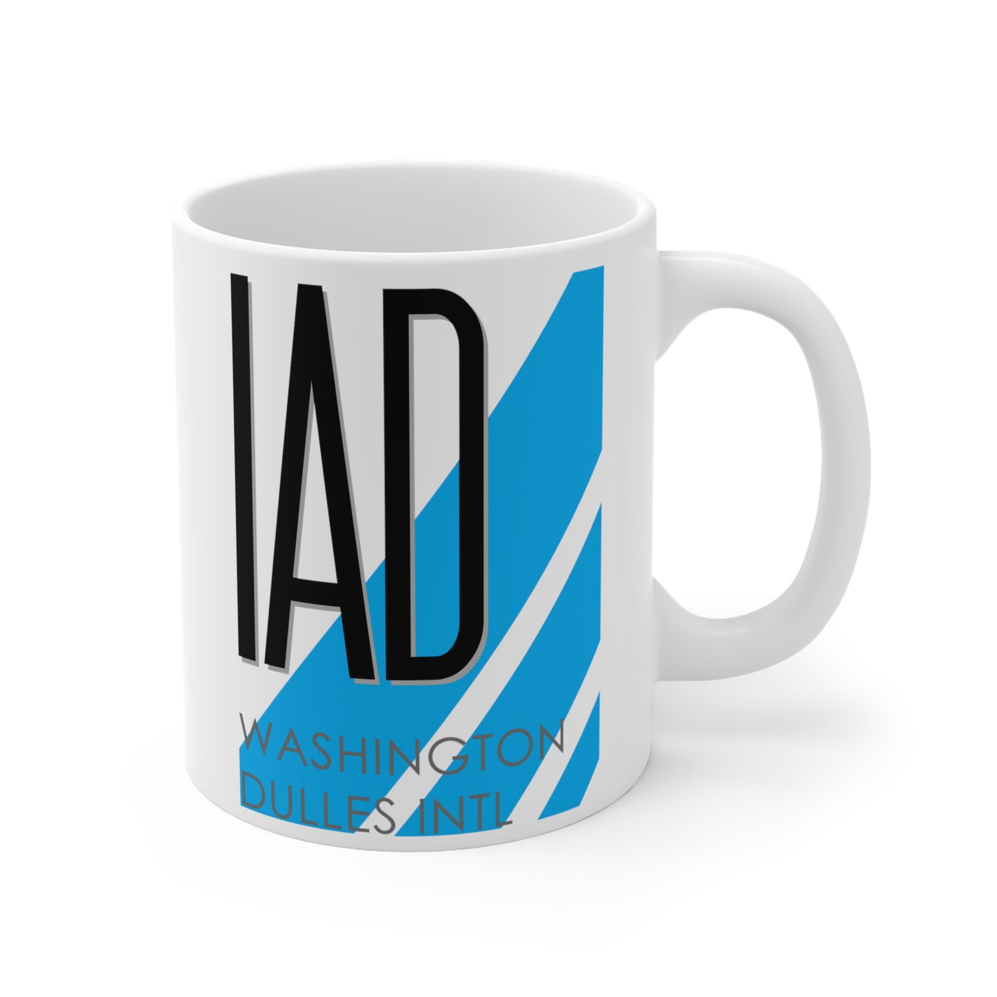 Washington Dulles Intl, IAD. 11oz Airport Mug (Blue)