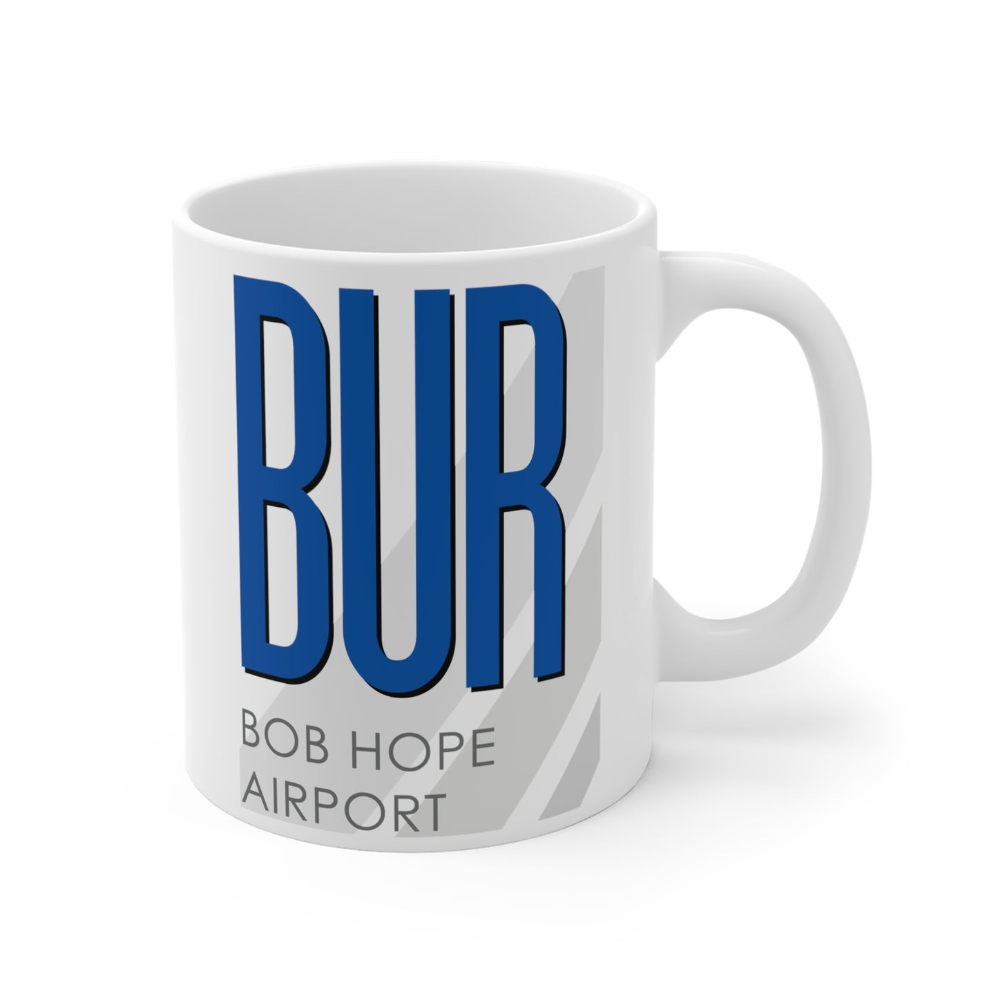 Bob Hope Airport, BUR. 11oz Airport Mug (Blue)