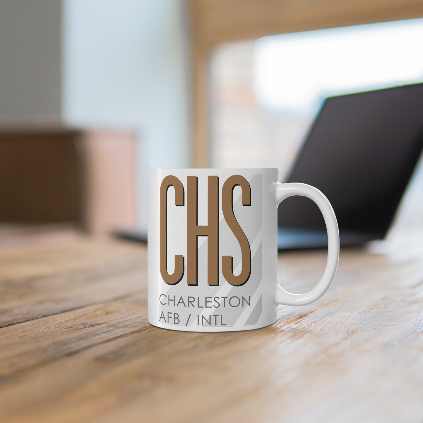 Charleston AFB Intl, CHS. 11oz Airport Mug (Brown)