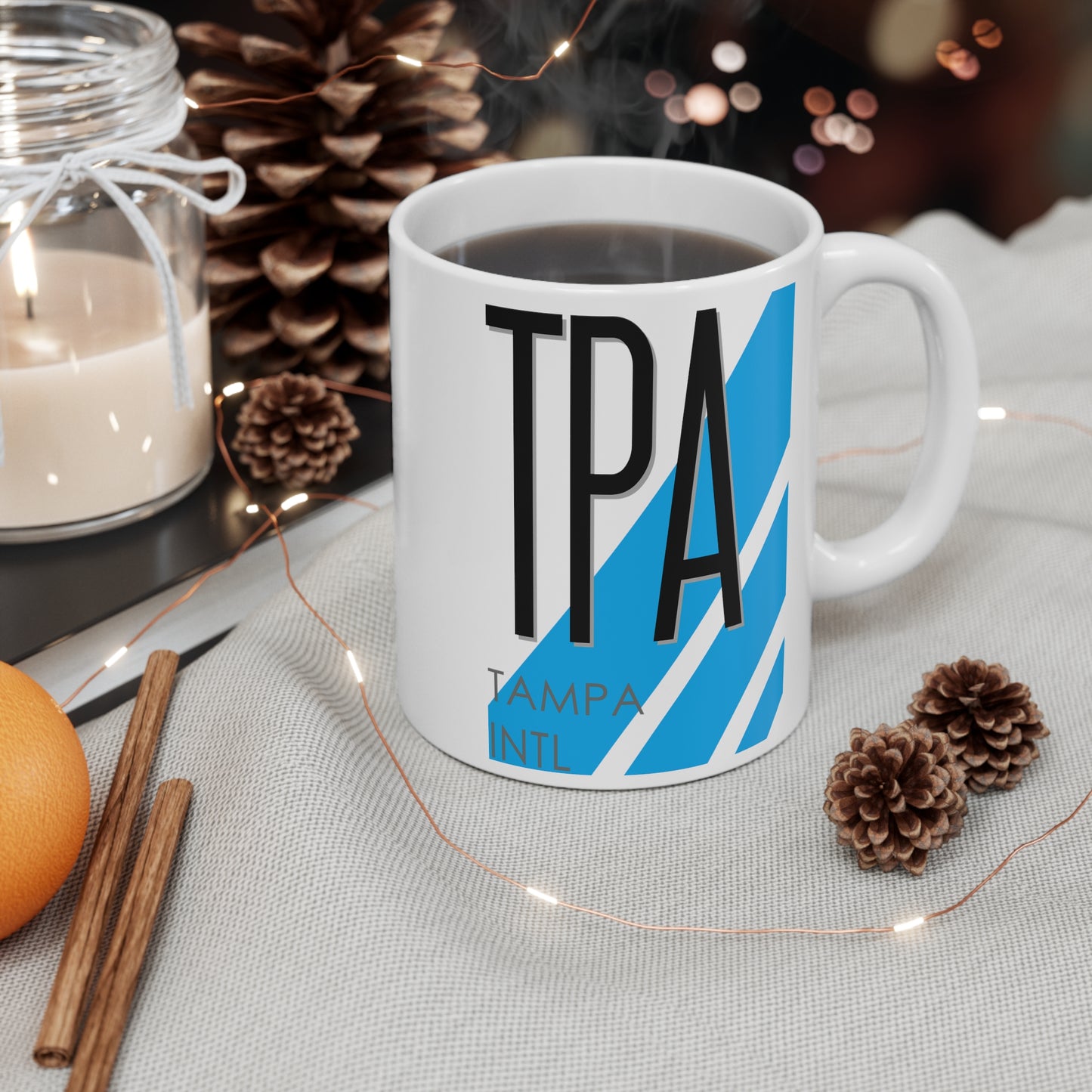 Tampa Intl, TPA. 11oz Airport Mug (Blue)