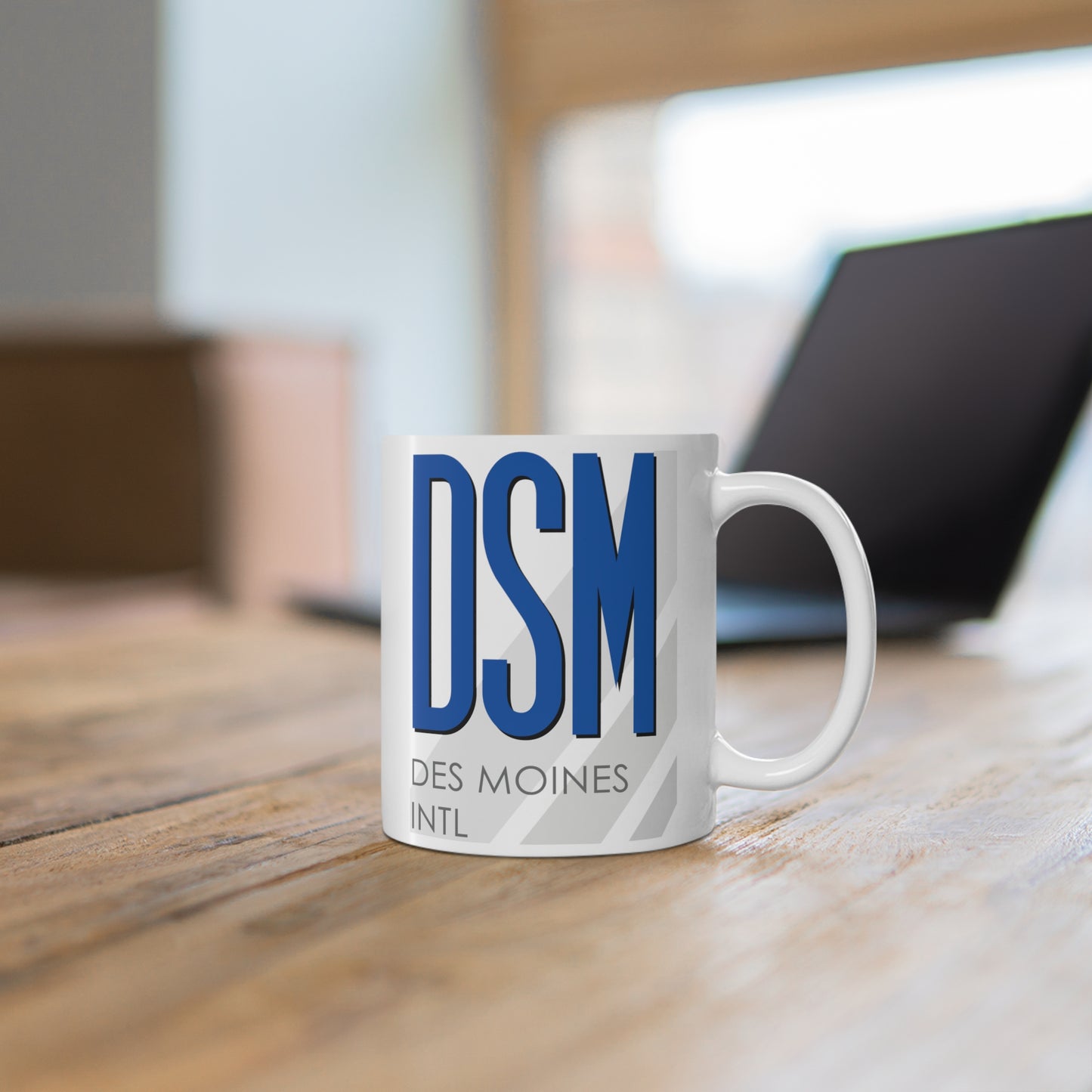 Des Moines Intl, DSM. 11oz Airport Mug (Blue)