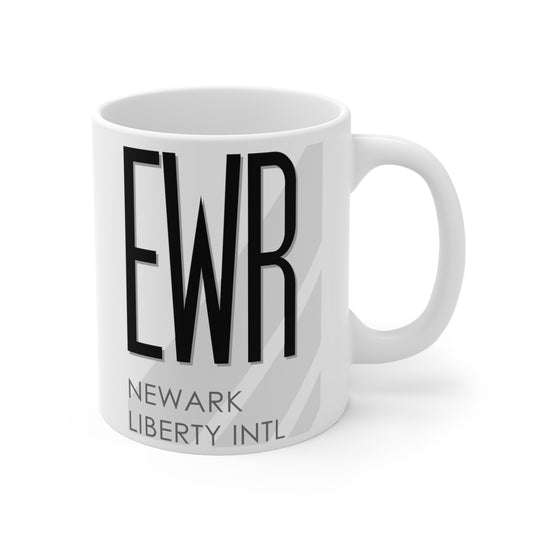 Newark Liberty Intl, EWR. 11oz Airport Mug (White)