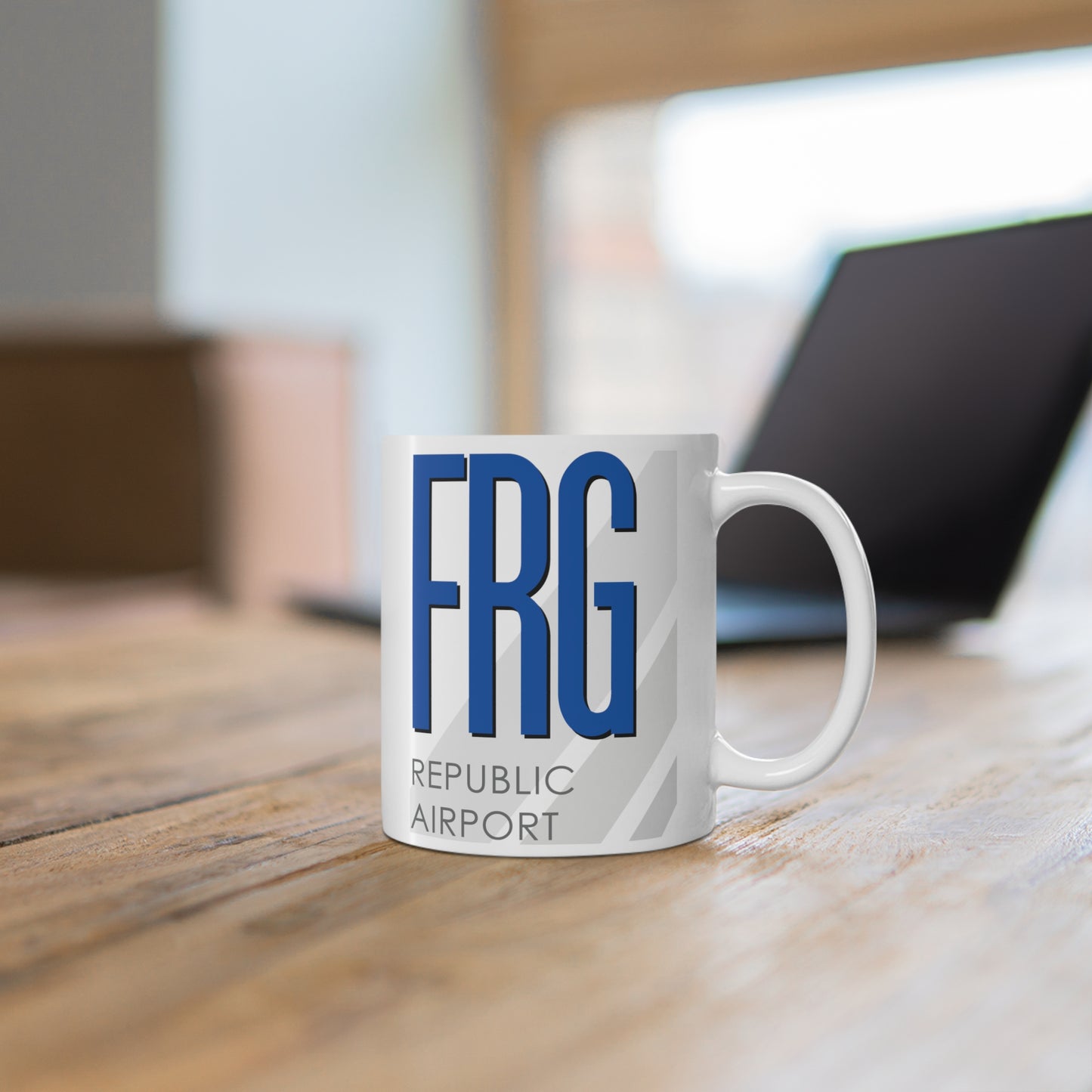 Republic Airport, FRG. 11oz Airport Mug (Blue FRG)