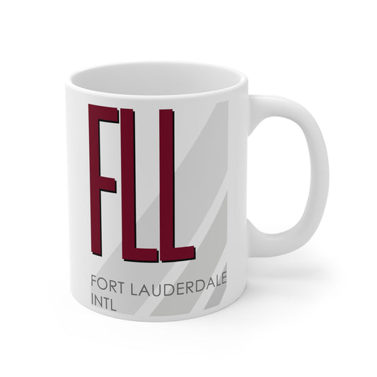 Fort Lauderdale Hollywood Intl, FLL. 11oz Airport Mug (Magenta)