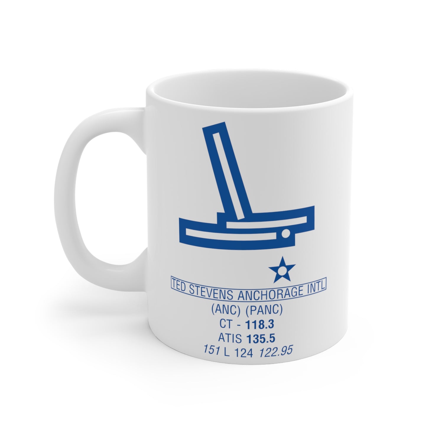 Ted Stevens Anchorage Intl, ANC. 11oz Airport Mug (Gray)