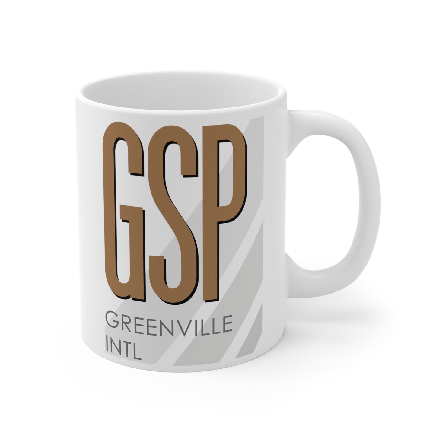 Greenville Spartanburg Intl, GSP. 11oz Airport Mug (Brown)