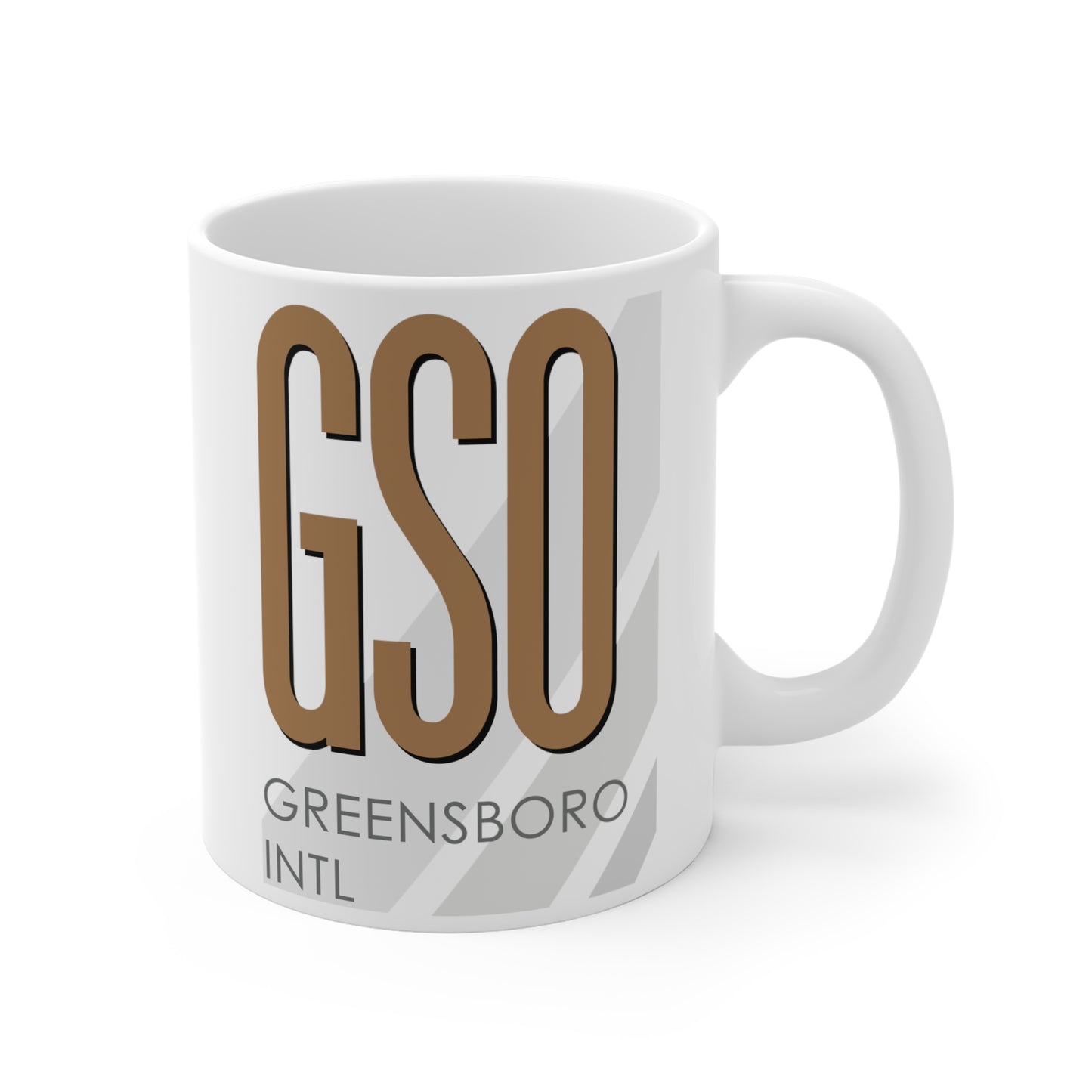 Greensboro Piedmont Triad Intl, GSO. 11oz Airport Mug (Brown)