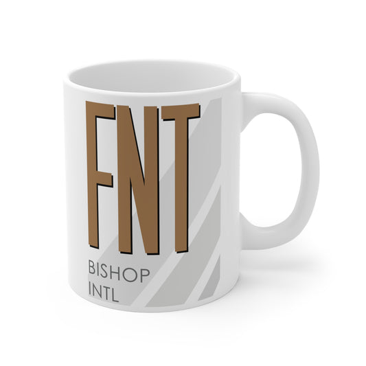 Bishop Intl, FNT. 11oz Airport Mug (Brown)