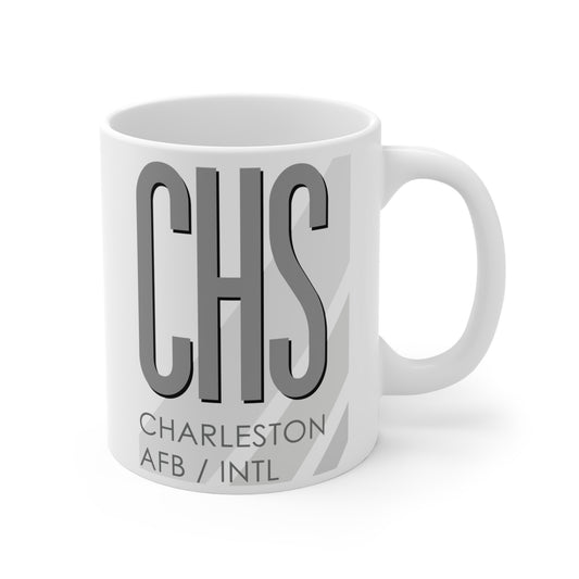 Charleston AFB Intl, CHS. 11oz Airport Mug (Gray)