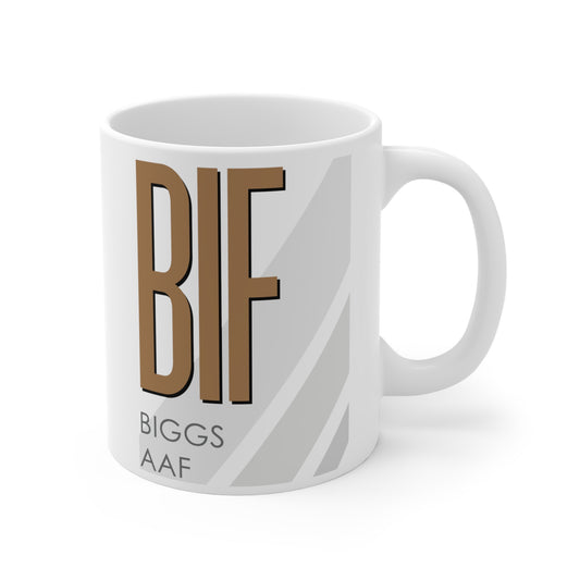 Biggs AAF, BIF. 11oz Airport Mug (Brown)