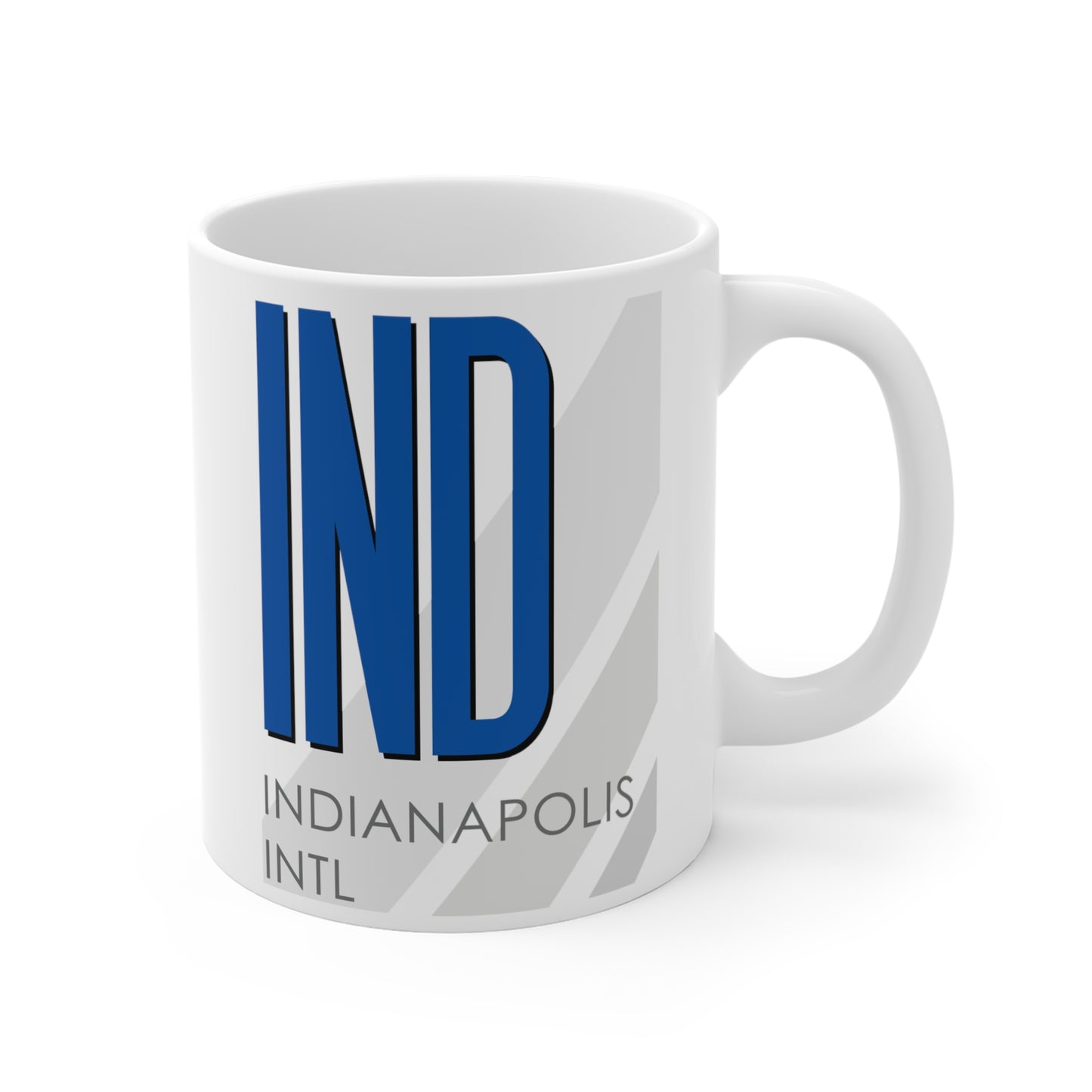 Indianapolis Intl, IND. 11oz Airport Mug (Blue)