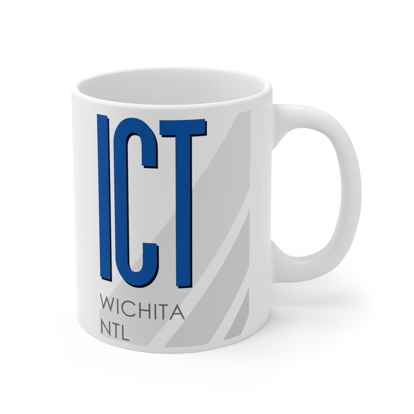 Wichita Dwight D. Eisenhower Ntl, ICT. 11oz Airport Mug (Blue)