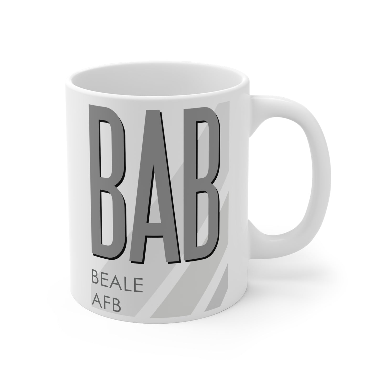 Beale AFB, BAB. 11oz Airport Mug (Gray)