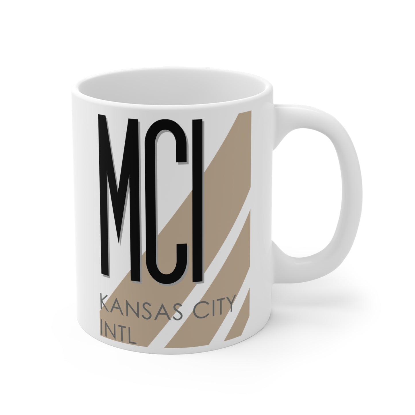 Kansas City Intl, MCI. 11oz Airport Mug (Cool Brown)