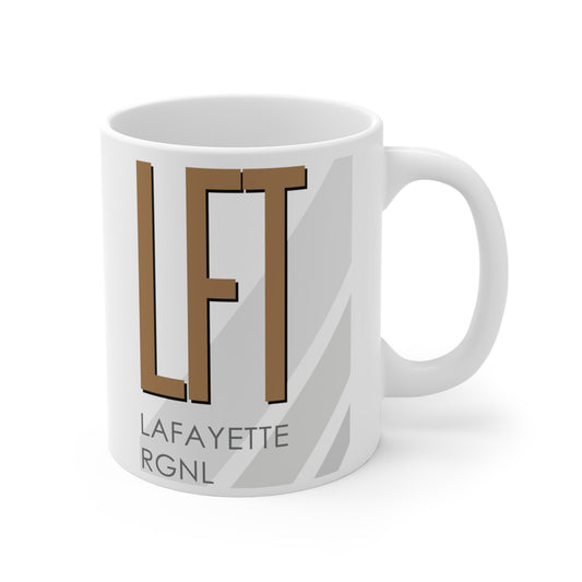 Lafayette Rgnl Paul Fournet Fld, LFT. 11oz Airport Mug (Brown)