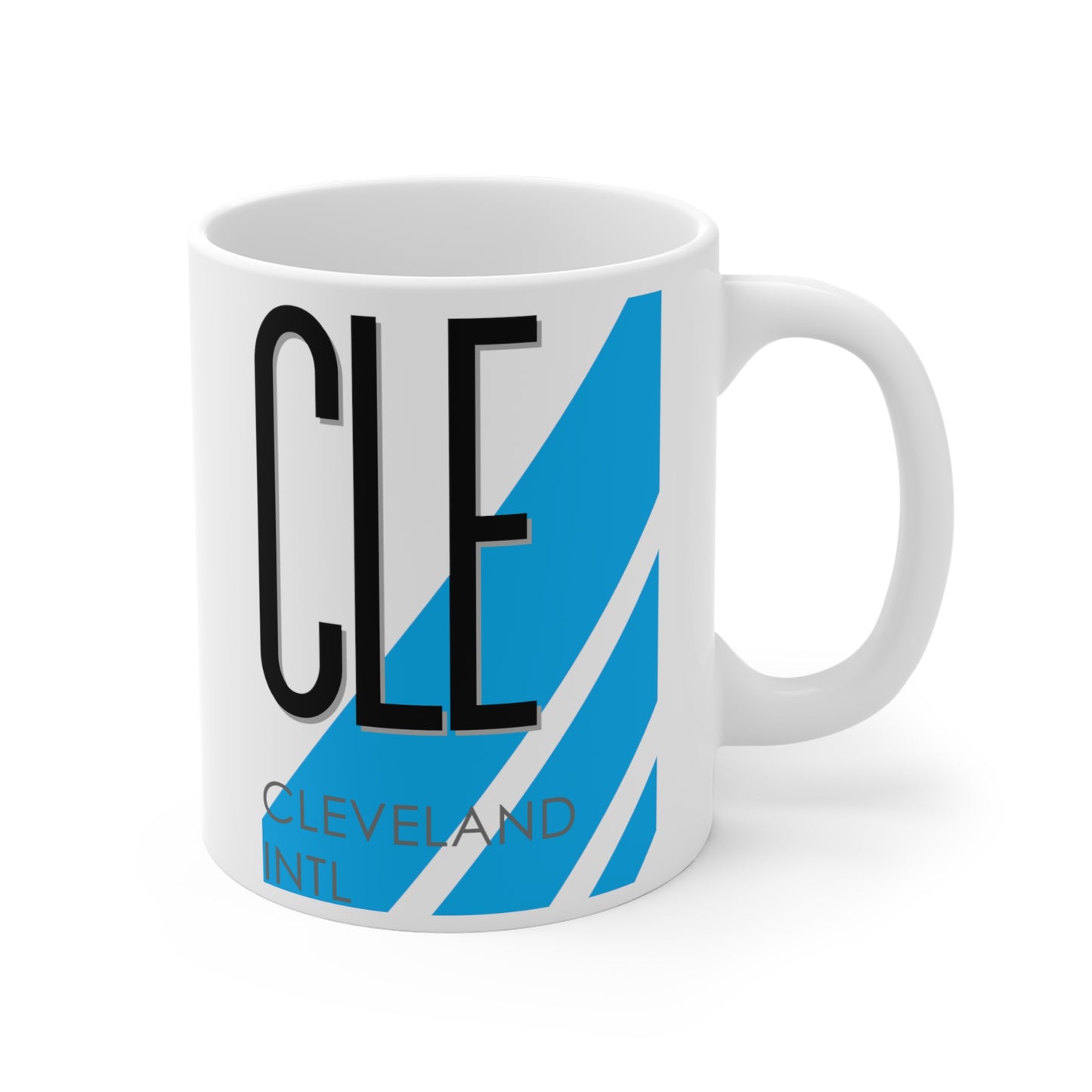 Cleveland-Hopkins Intl, CLE. 11oz Airport Mug (Blue)