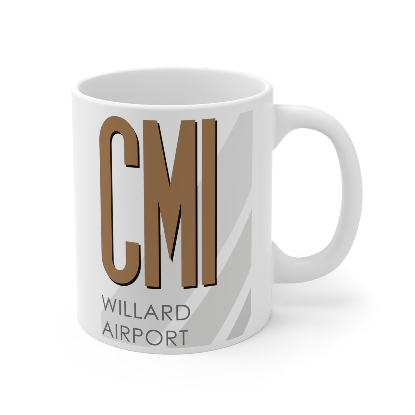 University of Illinois Willard Airport, CMI. 11oz Airport Mug (Brown)