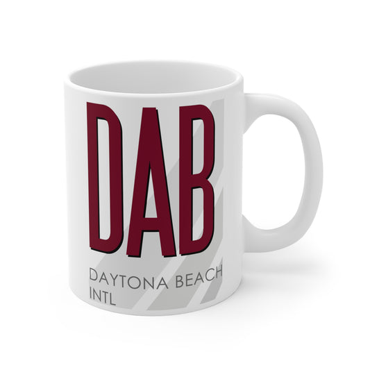 Daytona Beach Intl, DAB. 11oz Airport Mug (Magenta)