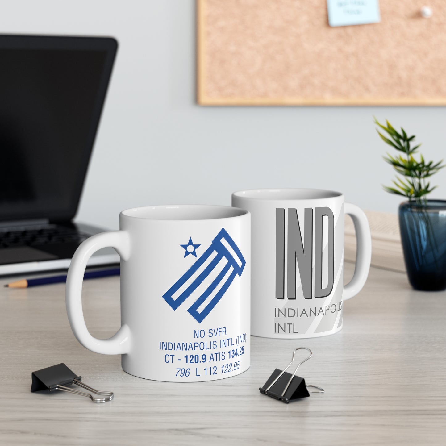 Indianapolis Intl, IND. 11oz Airport Mug (Gray)