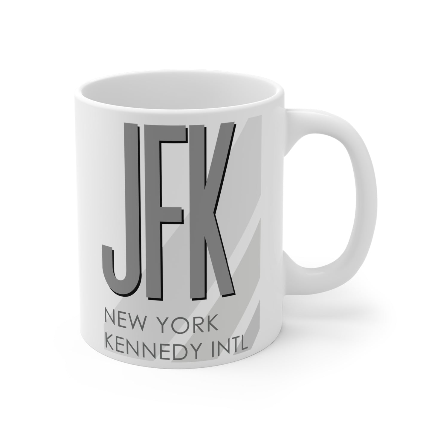 New York John F. Kennedy Intl, JFK. 11oz Airport Mug (Gray JFK)