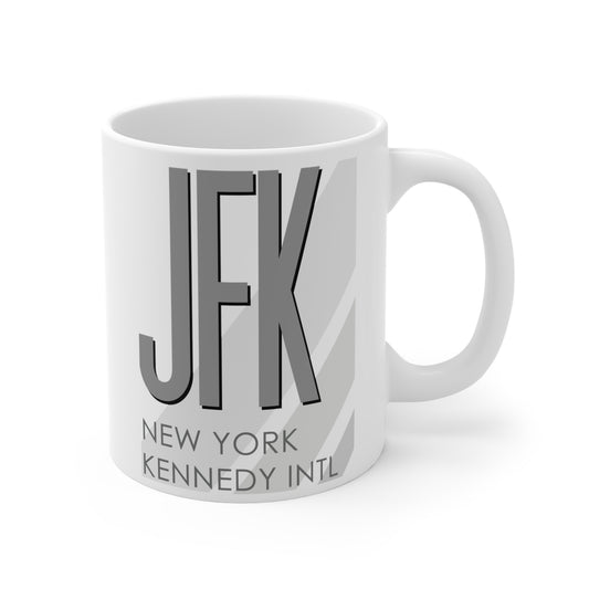 New York John F. Kennedy Intl, JFK. 11oz Airport Mug (Gray JFK)