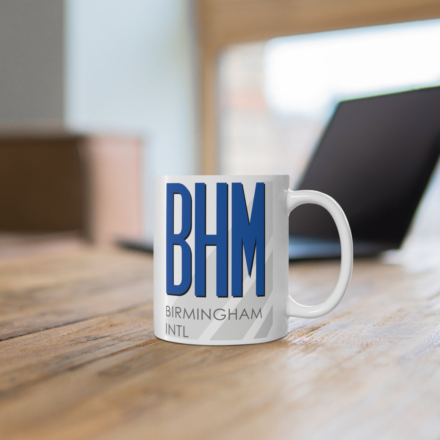 Birmingham Shuttlesworth Intl, BHM. 11oz Airport Mug (Blue)