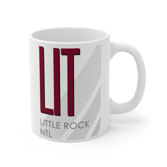 Little Rock Ntl Adams Fld, LIT. 11oz Airport Mug (Magenta)